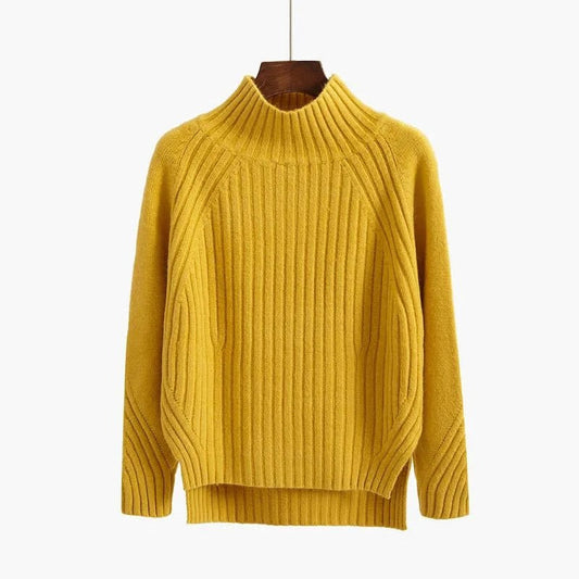 Ribbed Turtleneck Sweater Knit Pullover