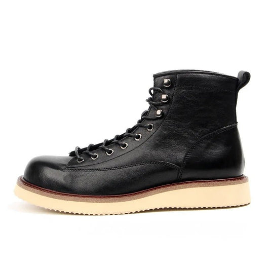 Classic Lace - Up Boots with Contrast Sole - Harren Cole