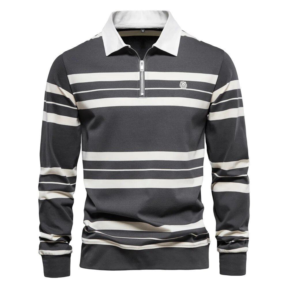 Men's Classic Long Sleeve Polo Shirt - Harren Cole