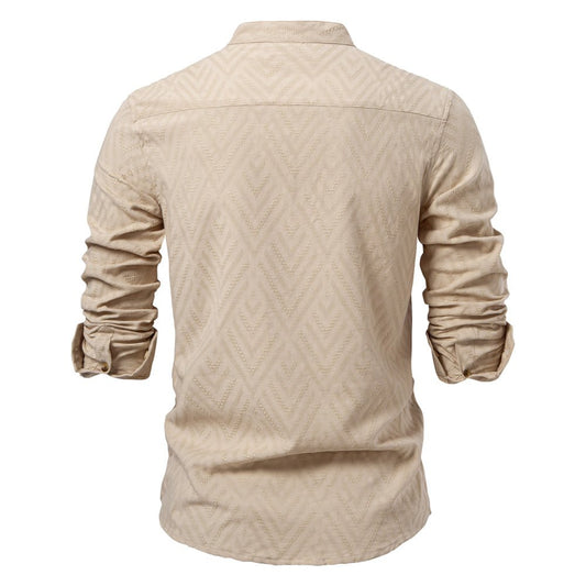 Men's Stylish Stand - Up Collar Shirt - Harren Cole