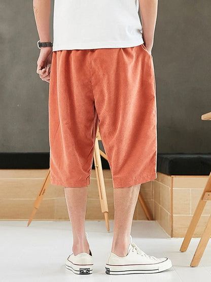 Casual Wide Leg Corduroy Shorts - Harren Cole
