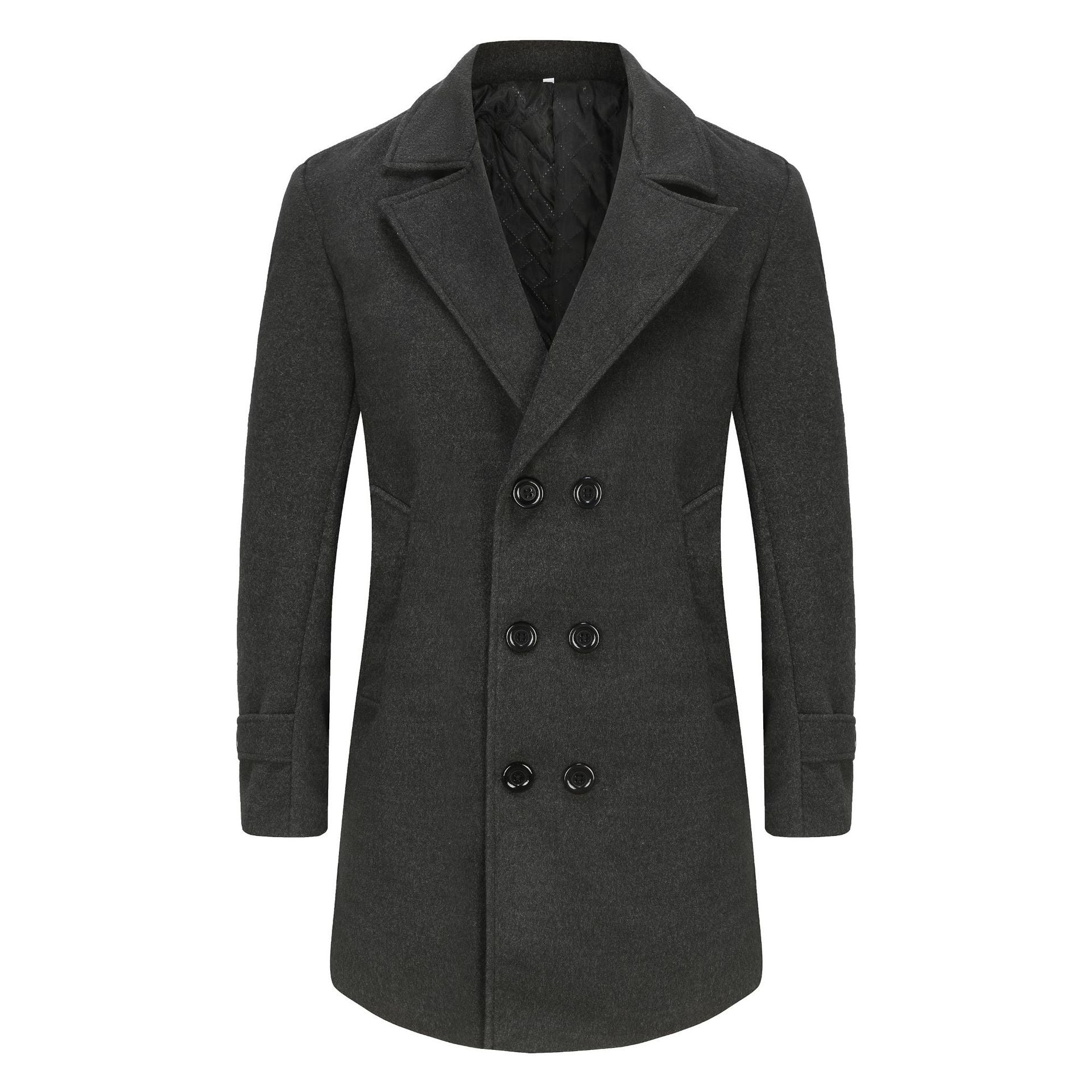 Classic Double - Breasted Wool Coat for Men - Harren Cole