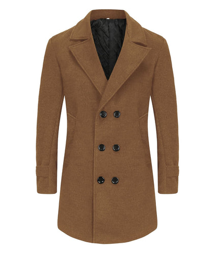 Classic Double - Breasted Wool Coat for Men - Harren Cole