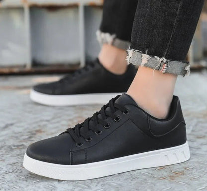 Classic Leather Look Sneakers - Harren Cole