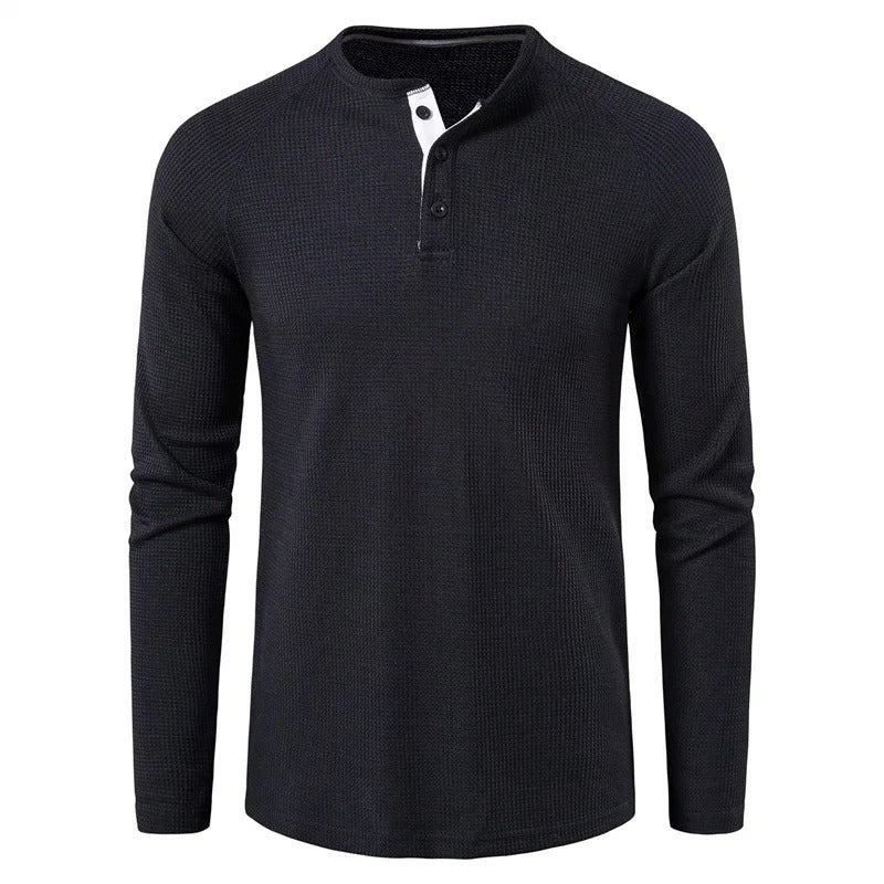 Classic Men's Henley Shirt Slim Fit Casual Top - Harren Cole