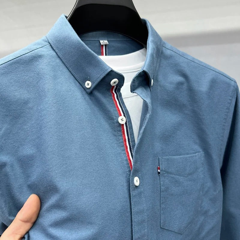 Classic Oxford Shirt with Accent Stripes - Harren Cole