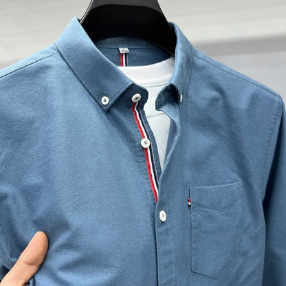 Classic Oxford Shirt with Accent Stripes - Harren Cole