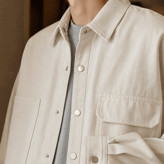 Cotton Blend Utility Jacket Relaxed Fit - Harren Cole