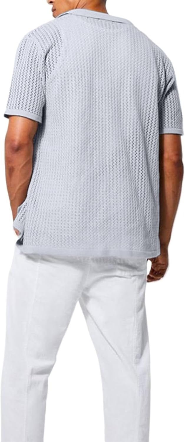 Crochet Button Placket Airy Shirt - Harren Cole