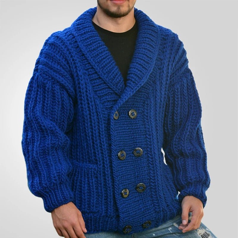 Double - Breasted Knit Cardigan Sweater - Harren Cole