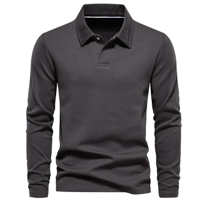 Elegant Long Sleeve Polo Shirt for Men - Harren Cole