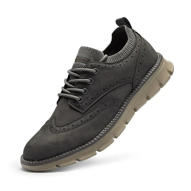 Elegant Men's Brogue Leather Sneakers - Harren Cole