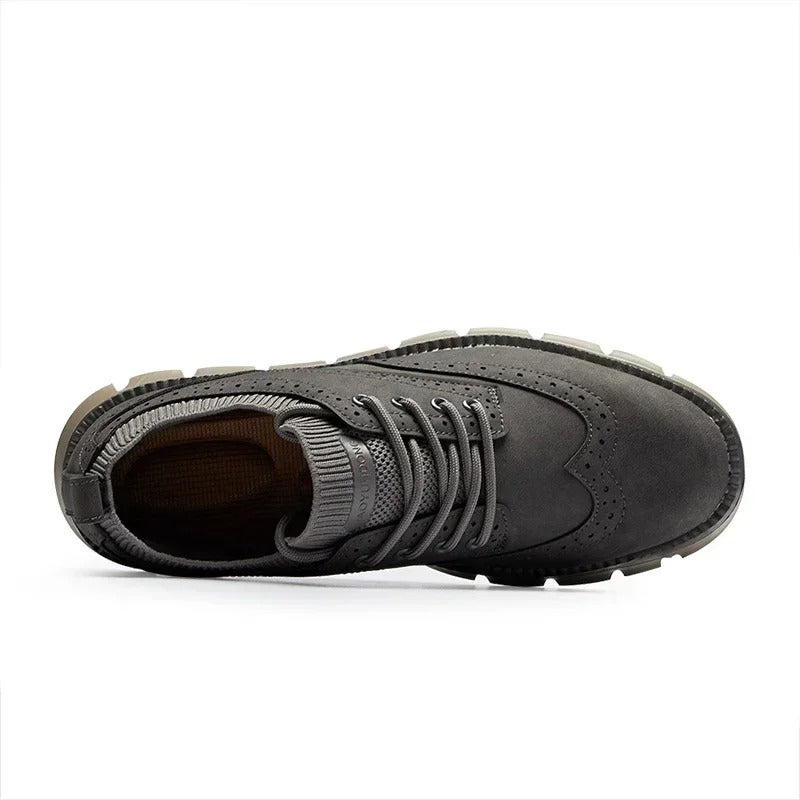 Elegant Men's Brogue Leather Sneakers - Harren Cole