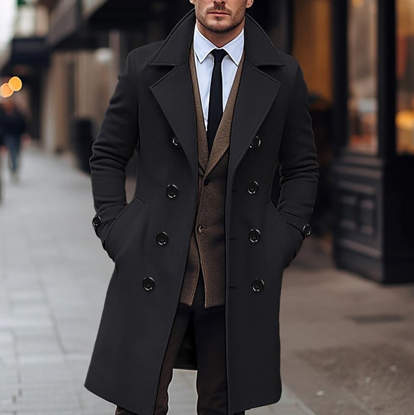 Elegant Men's Wool Coat - Harren Cole
