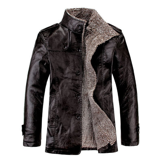 Faux Leather Jacket with Warm Fleece Lining - Harren Cole
