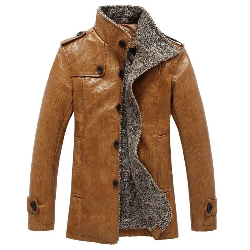 Faux Leather Jacket with Warm Fleece Lining - Harren Cole