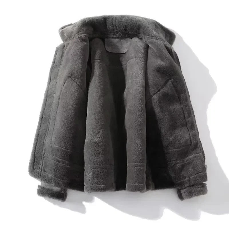 Fleece - Lined Leather Jacket for Men - Harren Cole