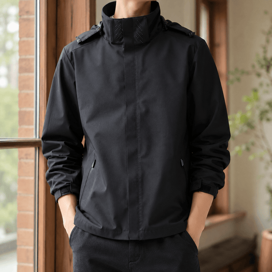 Hooded Jacket Regular Fit Smooth Woven Shell - Harren Cole