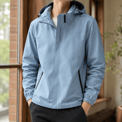 Hooded Jacket Regular Fit Smooth Woven Shell - Harren Cole