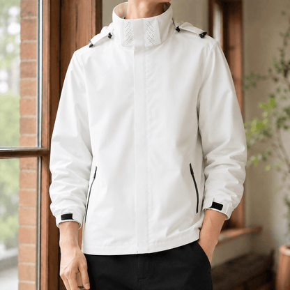Hooded Jacket Regular Fit Smooth Woven Shell - Harren Cole