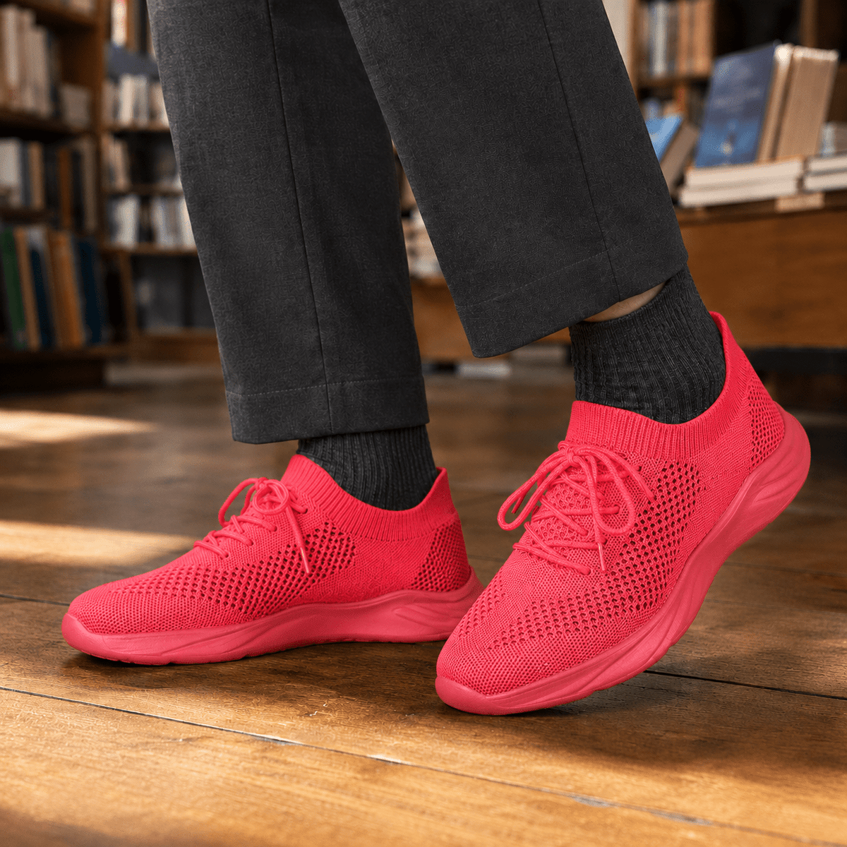 Knit Sneakers Open Knit Lace Up Low Profile - Harren Cole