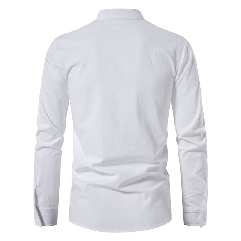 Lace - Up Stand Collar Shirt for Men - Harren Cole