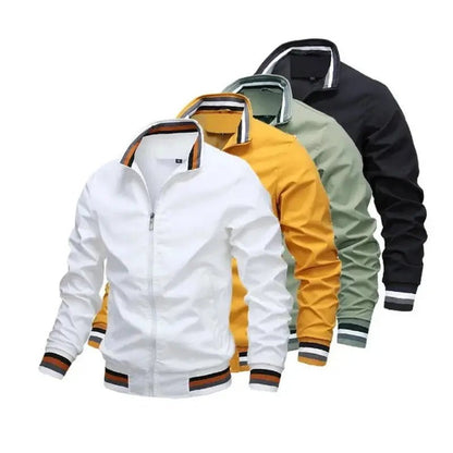 Men Lightweight Waterproof Bomber Windbreaker Jacket White - Harren Cole