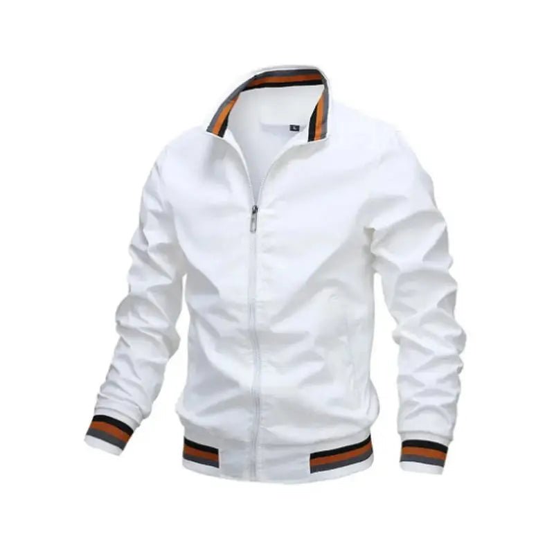 Men Lightweight Waterproof Bomber Windbreaker Jacket White - Harren Cole