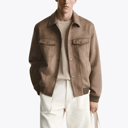 Men’s Biker Style Suede Jacket - Harren Cole