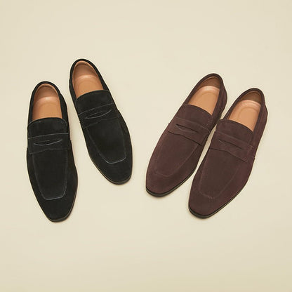Men's Classic Suede Penny Loafer Slip - On Shoes - Harren Cole