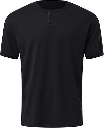 Men's Crew Neck Henley Shirt - Harren Cole