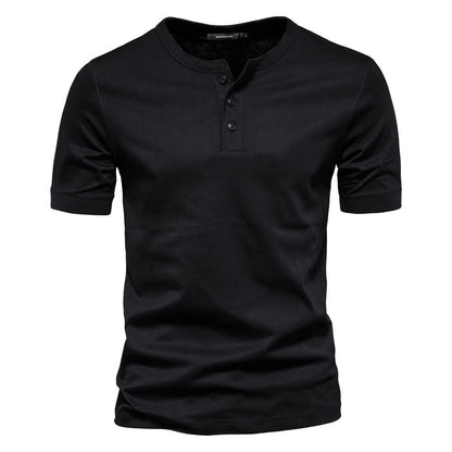 Men's Crew Neck Henley Shirt - Harren Cole
