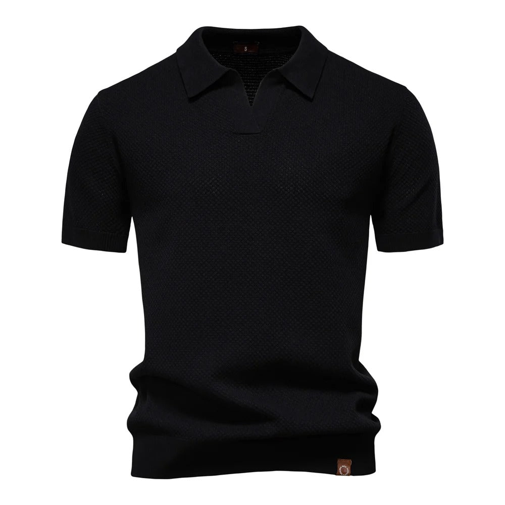 Men's Elegant Knit Polo Shirt - Harren Cole