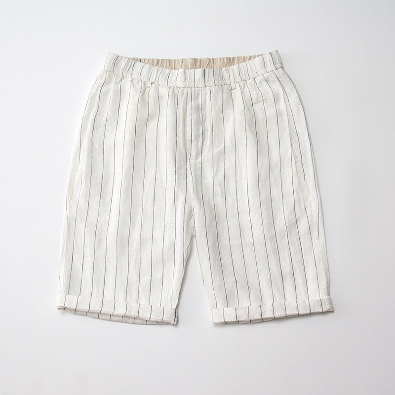 Men's High Waist Linen Shorts - Harren Cole