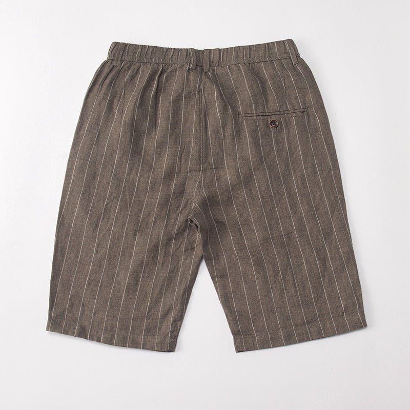 Men's High Waist Linen Shorts - Harren Cole