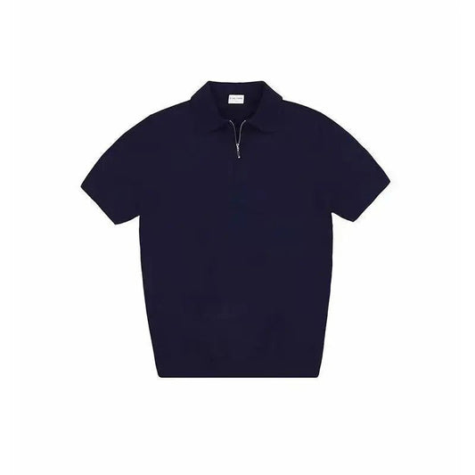 Men’s Knit Polo Shirt with Zipper Collar - Harren Cole
