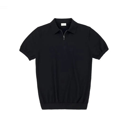 Men’s Knit Polo Shirt with Zipper Collar - Harren Cole