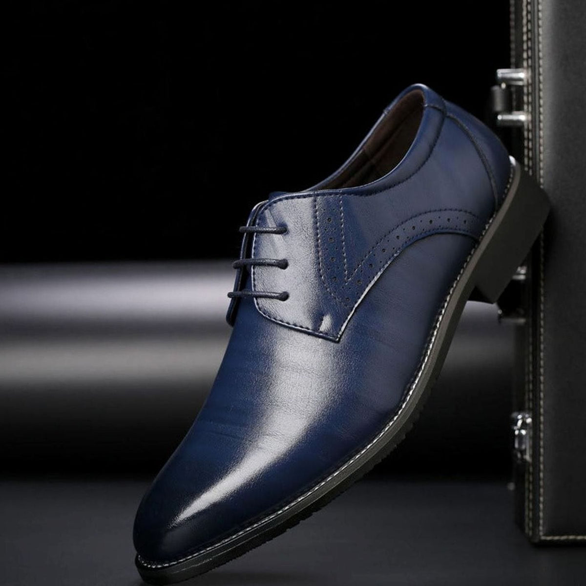 Men's Polished Leather Brogue Dress Shoes - Harren Cole