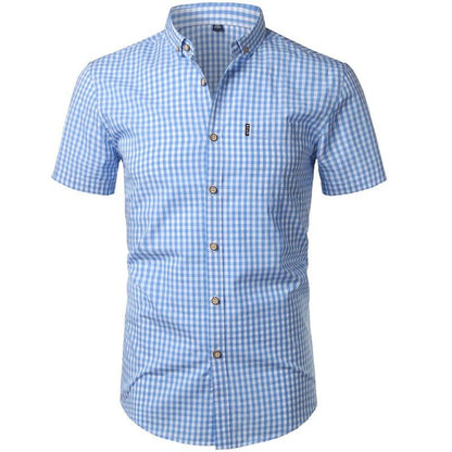 Men’s Short Sleeve Checkered Shirt - Harren Cole