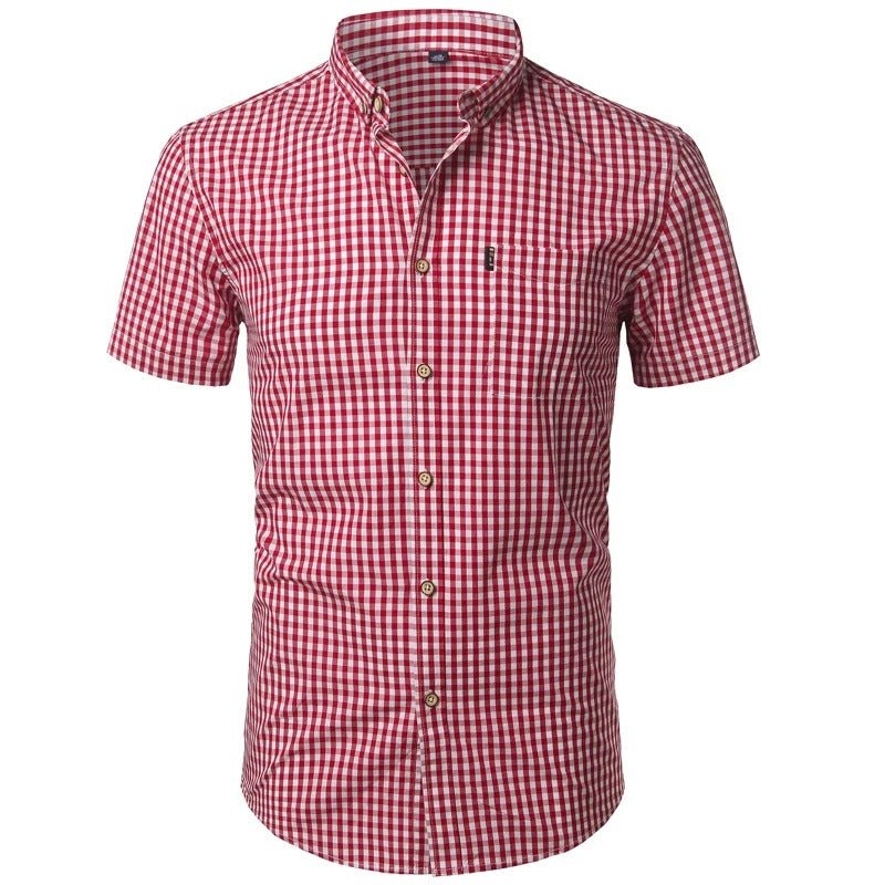 Men’s Short Sleeve Checkered Shirt - Harren Cole