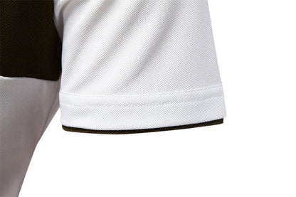 Men's Short Sleeve Polo Shirt with Striped Embroidery - Harren Cole