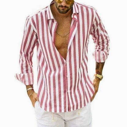 Men's Slim-Fit Vertical Stripe Dress Shirt - Harren Cole