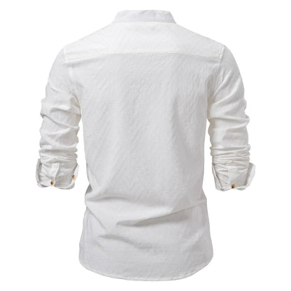 Men's Stylish Stand - Up Collar Shirt - Harren Cole