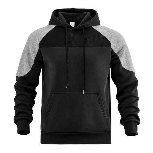 Men's Textured Contrast Panel Hoodie - Harren Cole