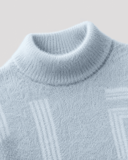 Men's Textured Knit Funnel Neck Sweater Relaxed Fit - Harren Cole