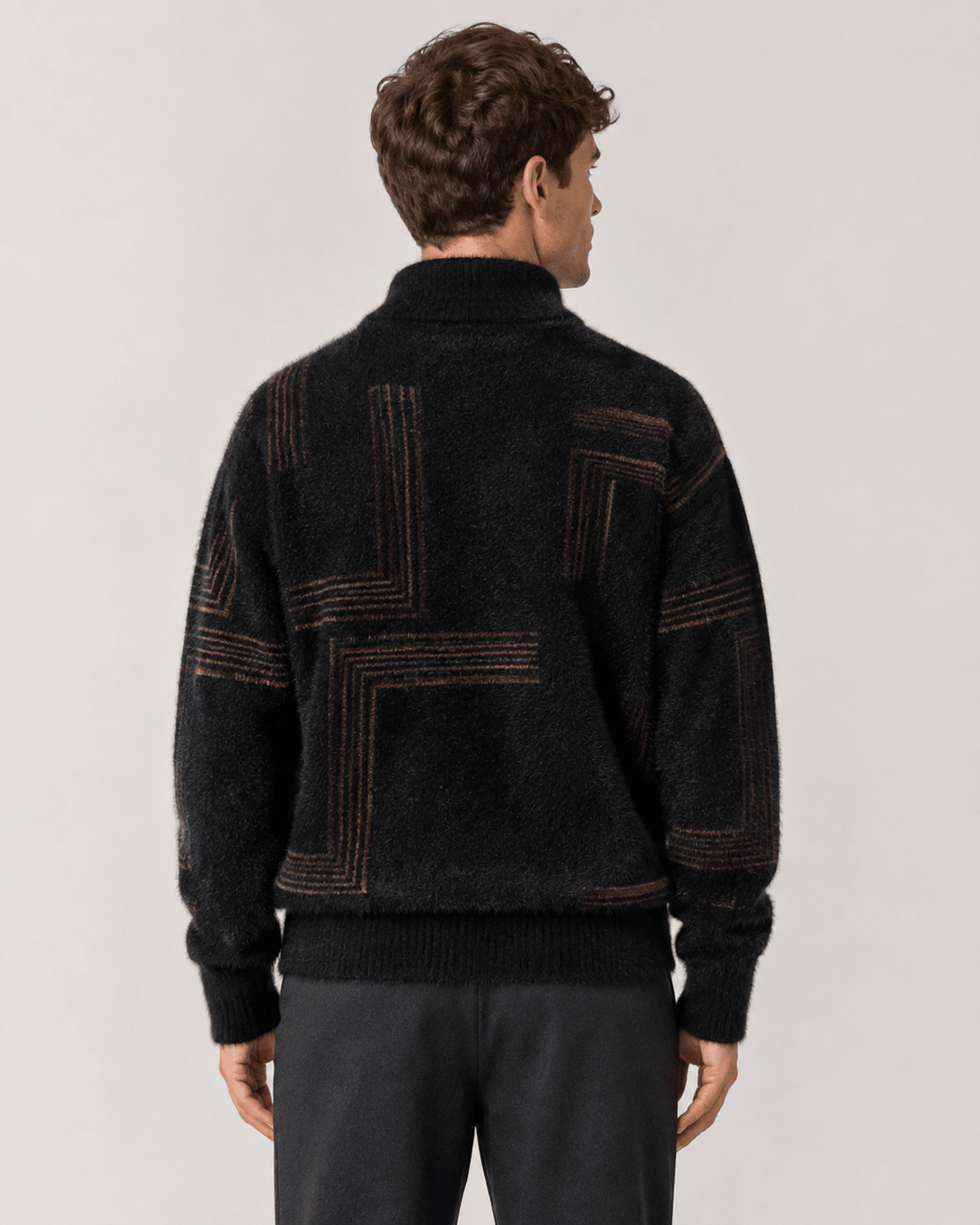 Men's Textured Knit Funnel Neck Sweater Relaxed Fit - Harren Cole
