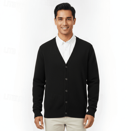 Men's V-Neck Button Cardigan Regular Fit - Harren Cole