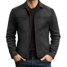 Men's Vintage Stand Collar Bomber Jacket with Zip Pockets - Harren Cole