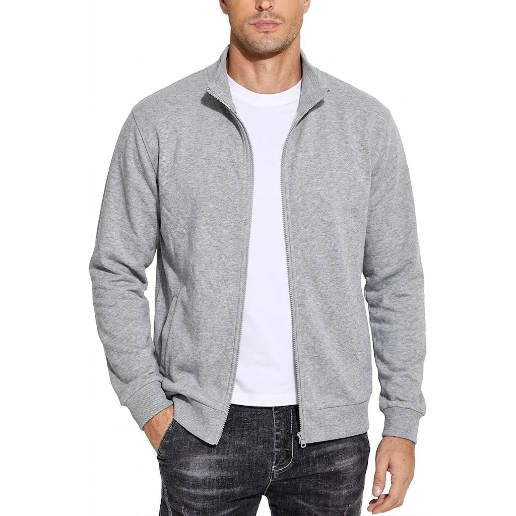 Men's Zipper Cotton Sweatshirt Jacket Breathable Classic Fit - Harren Cole