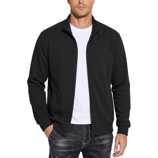 Men's Zipper Cotton Sweatshirt Jacket Breathable Classic Fit - Harren Cole